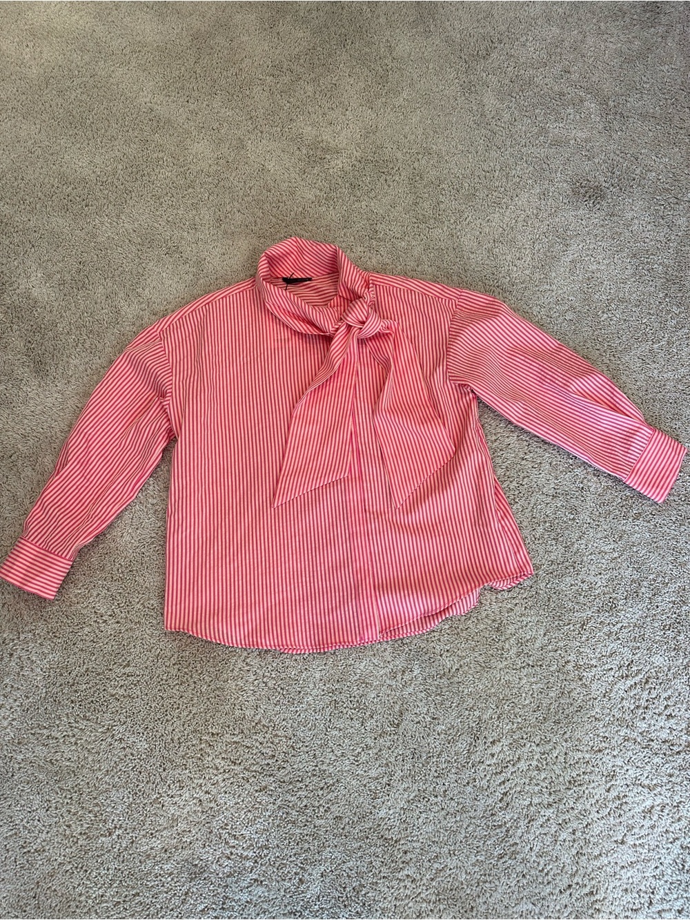 Zara Tied Striped Shirt - Picture 8 of 8
